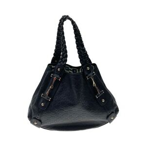 GUCCI GG Horsebit Handbag Black